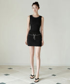 MUSINSA STANDARD WOMAN MUSINSA STANDARD WOMAN Women's Lace Trim Jersey Mini Skirt [Black]