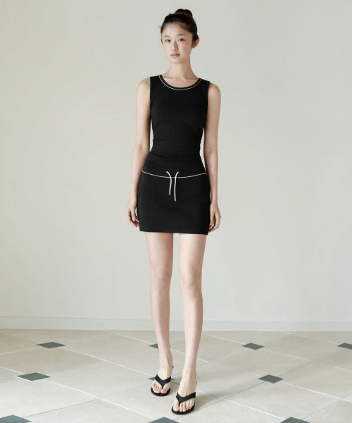 MUSINSA STANDARD WOMAN MUSINSA STANDARD WOMAN Women's Lace Trim Jersey Mini Skirt [Black]