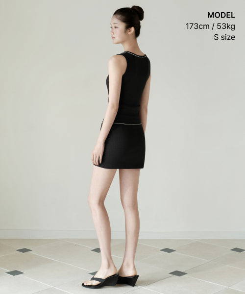 MUSINSA STANDARD WOMAN MUSINSA STANDARD WOMAN Women's Lace Trim Jersey Mini Skirt [Black]