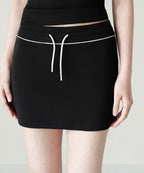 MUSINSA STANDARD WOMAN MUSINSA STANDARD WOMAN Women's Lace Trim Jersey Mini Skirt [Black]
