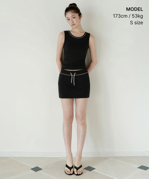 MUSINSA STANDARD WOMAN MUSINSA STANDARD WOMAN Women's Lace Trim Tank Top (Black)