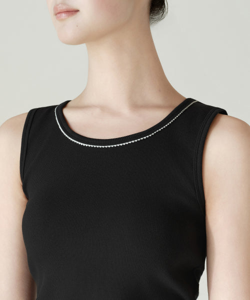 MUSINSA STANDARD WOMAN MUSINSA STANDARD WOMAN Women's Lace Trim Tank Top (Black)