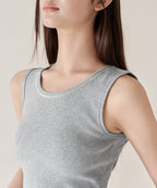 MUSINSA STANDARD WOMAN MUSINSA STANDARD WOMAN Women's Lace Trim Tank Top Medium Gray