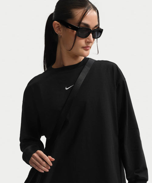 NIKE NIKE T-Shirt Oversized Long Sleeve - Black:White