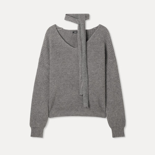 MIXXO MIXXO Loose Fit V-neck Ribbed Pullover S