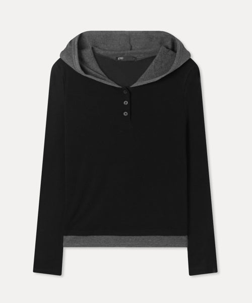 MIXXO MIXXO Hoodie Color Combination Button-Up