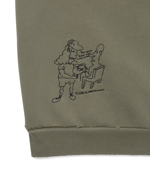 THISISNEVERTHAT THISISNEVERTHAT TNT Daniel Johnston Half Zip Sweatshirt Mud