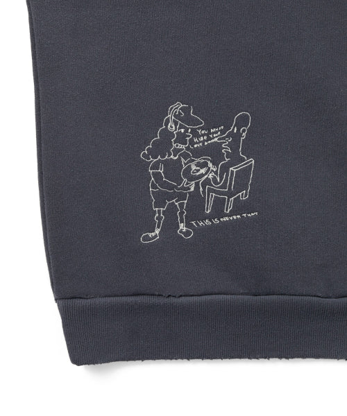 THISISNEVERTHAT THISISNEVERTHAT TNT Daniel Johnston H.Y.L.A. Half Zip Sweatshirt Faded Navy