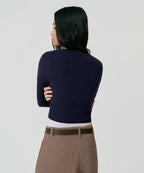 MUSINSA STANDARD WOMAN MUSINSA STANDARD WOMAN Cardigan Slim Fit [Dark Navy]