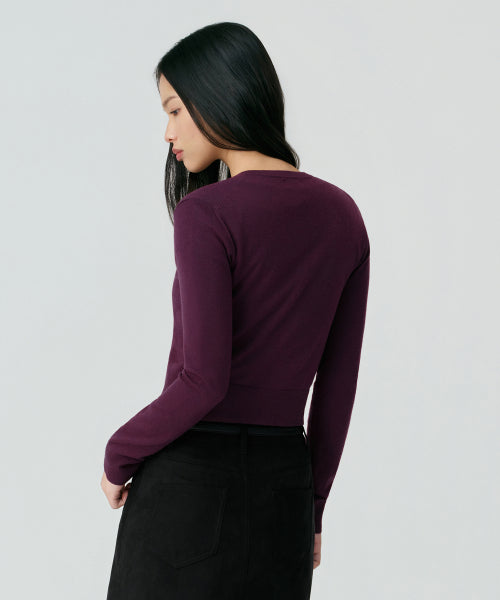 MUSINSA STANDARD WOMAN MUSINSA STANDARD WOMAN Cardigan Slim Fit [Plum]