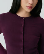 MUSINSA STANDARD WOMAN MUSINSA STANDARD WOMAN Cardigan Slim Fit [Plum]