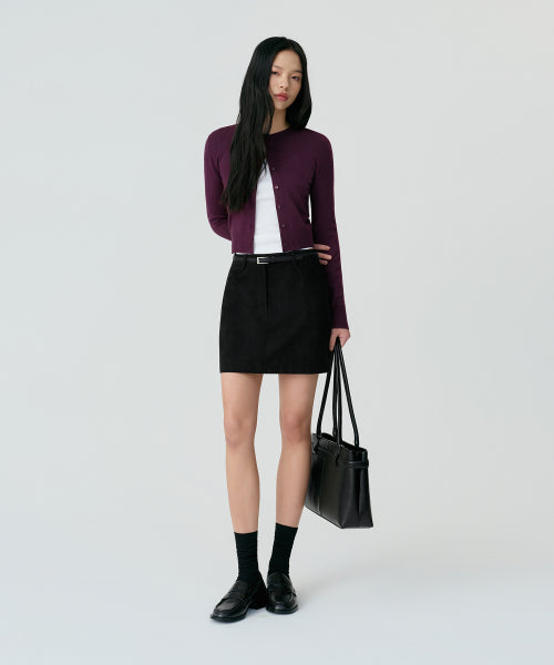 MUSINSA STANDARD WOMAN MUSINSA STANDARD WOMAN Cardigan Slim Fit [Plum]