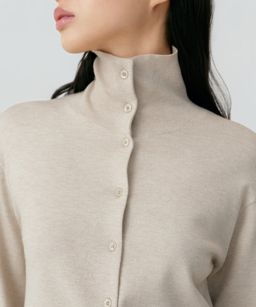 MUSINSA STANDARD WOMAN MUSINSA STANDARD WOMAN Cardigan High Neck [Light Beige]
