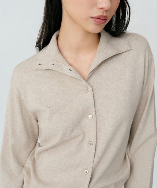 MUSINSA STANDARD WOMAN MUSINSA STANDARD WOMAN Cardigan High Neck [Light Beige]