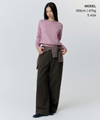 MUSINSA STANDARD WOMAN MUSINSA STANDARD WOMAN Women's Essential Round Neck Knit Smoke Pink
