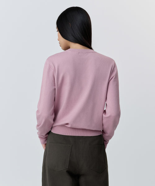 MUSINSA STANDARD WOMAN MUSINSA STANDARD WOMAN Women's Essential Round Neck Knit Smoke Pink