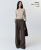 MUSINSA STANDARD WOMAN MUSINSA STANDARD WOMAN Women's Essential V-neck Knit Greyish Beige