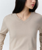 MUSINSA STANDARD WOMAN MUSINSA STANDARD WOMAN Women's Essential V-neck Knit Greyish Beige
