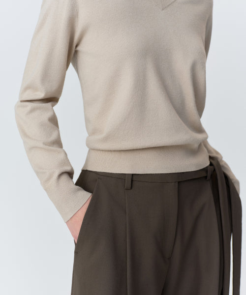 MUSINSA STANDARD WOMAN MUSINSA STANDARD WOMAN Women's Essential V-neck Knit Greyish Beige