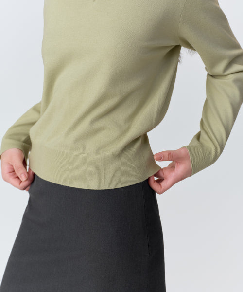 MUSINSA STANDARD WOMAN MUSINSA STANDARD WOMAN Women's Essential V-neck Knit [Pale Green]