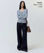 MUSINSA STANDARD WOMAN MUSINSA STANDARD WOMAN Cardigan Relaxed Fit [Greyish Blue]