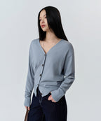 MUSINSA STANDARD WOMAN MUSINSA STANDARD WOMAN Cardigan Relaxed Fit [Greyish Blue]