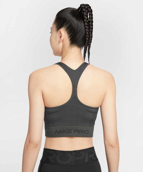 NIKE NIKE Pro Seamless Dry Fit Cropped Tank Top - Dark Smoke Gray