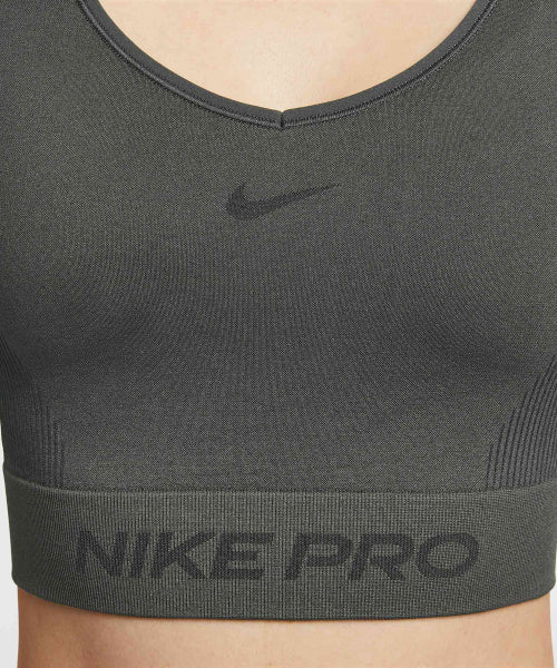 NIKE NIKE Pro Seamless Dry Fit Cropped Tank Top - Dark Smoke Gray