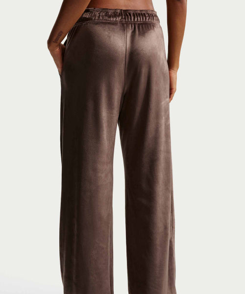 NIKE NIKE Sportswear High Waist Wide Leg Velor Pants - Baroque Brown