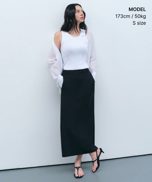 MUSINSA STANDARD WOMAN MUSINSA STANDARD WOMAN Women’s Straight Maxi Skirt Black