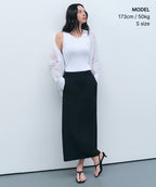 MUSINSA STANDARD WOMAN MUSINSA STANDARD WOMAN Women’s Straight Maxi Skirt Black