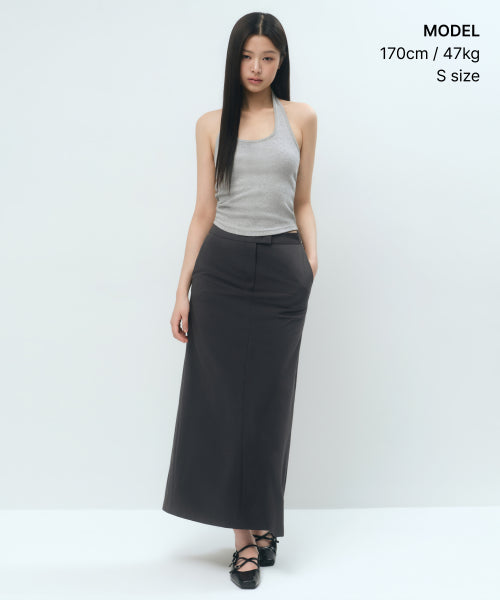 MUSINSA STANDARD WOMAN MUSINSA STANDARD WOMAN Straight Maxi Skirt Gray