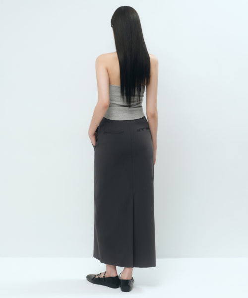 MUSINSA STANDARD WOMAN MUSINSA STANDARD WOMAN Straight Maxi Skirt Gray