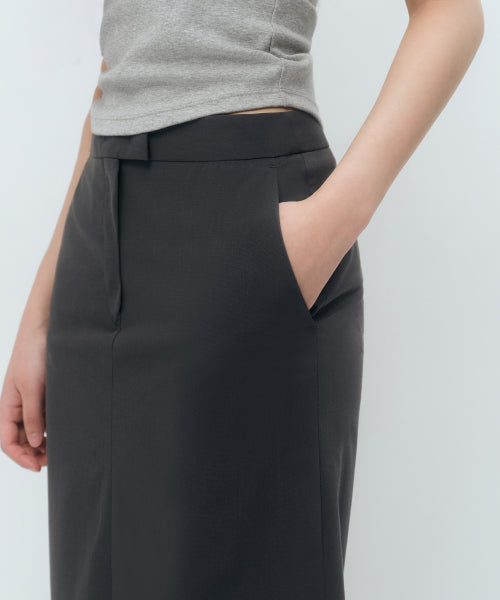 MUSINSA STANDARD WOMAN MUSINSA STANDARD WOMAN Straight Maxi Skirt Gray