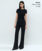MUSINSA STANDARD WOMAN MUSINSA STANDARD WOMAN Slacks Low Rise Flare [Black] (Size 26)