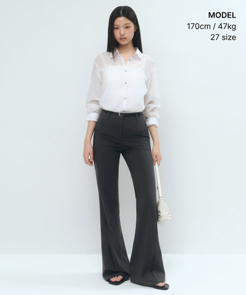 MUSINSA STANDARD WOMAN MUSINSA STANDARD WOMAN Slacks Low Rise Flare [Gray] (Size 26)