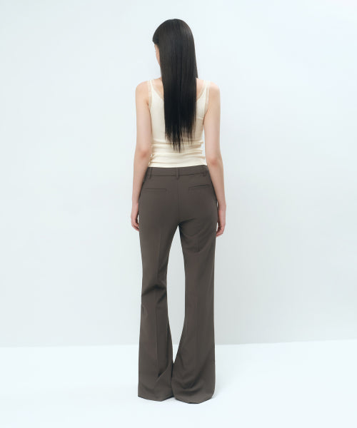 MUSINSA STANDARD WOMAN MUSINSA STANDARD WOMAN Slacks Low Rise Flare [Khaki Brown]