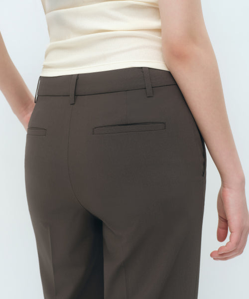 MUSINSA STANDARD WOMAN MUSINSA STANDARD WOMAN Slacks Low Rise Flare [Khaki Brown]