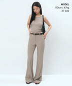 MUSINSA STANDARD WOMAN MUSINSA STANDARD WOMAN Women's Slacks Low Rise Flare (Light Beige)