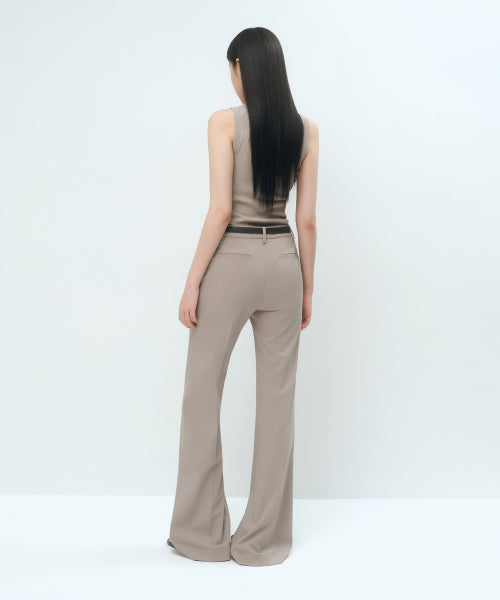 MUSINSA STANDARD WOMAN MUSINSA STANDARD WOMAN Women's Slacks Low Rise Flare (Light Beige)