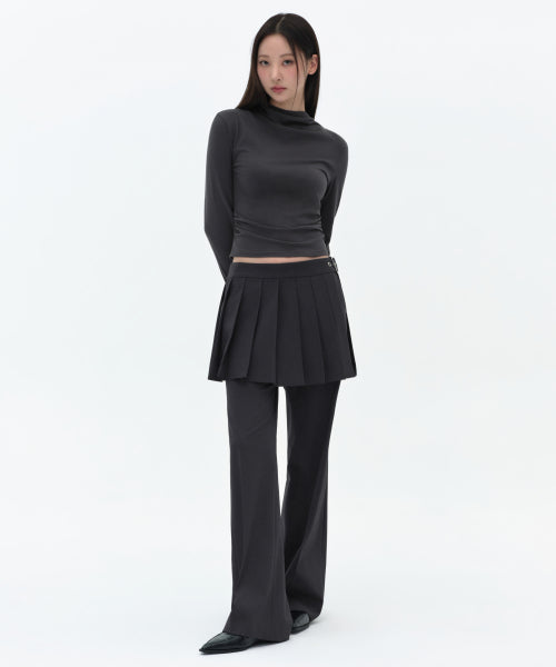 MUSINSA STANDARD WOMAN MUSINSA STANDARD WOMAN Women's Slacks Mini Skirt [Gray]