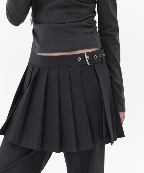 MUSINSA STANDARD WOMAN MUSINSA STANDARD WOMAN Women's Slacks Mini Skirt [Gray]