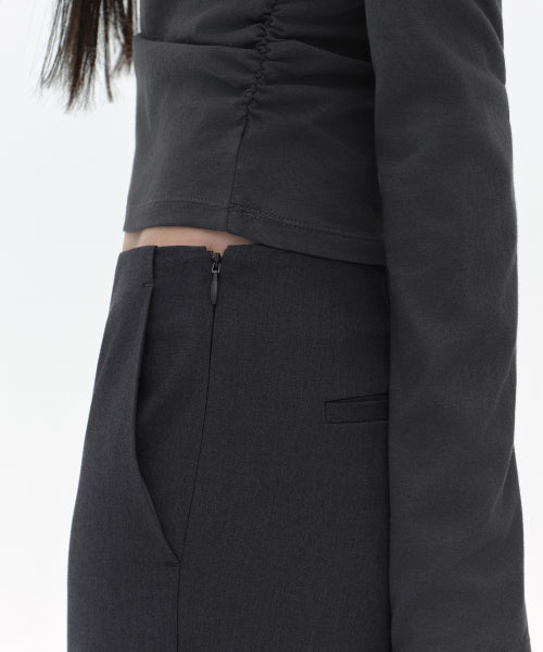 MUSINSA STANDARD WOMAN MUSINSA STANDARD WOMAN Women's Slacks Mini Skirt [Gray]