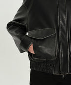 MUSINSA STANDARD WOMAN MUSINSA STANDARD WOMAN Women's Faded Synthetic Leather Aviator Jacket
