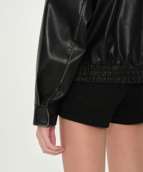 MUSINSA STANDARD WOMAN MUSINSA STANDARD WOMAN Women's Faded Synthetic Leather Aviator Jacket