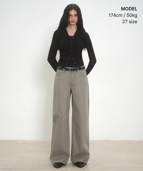MUSINSA STANDARD WOMAN MUSINSA STANDARD WOMAN Women's Vertical Stripe Wide Pants (Size)