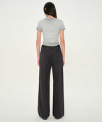MUSINSA STANDARD WOMAN MUSINSA STANDARD WOMAN Women's Vertical Stripe Wide Pants (Dark Gray)