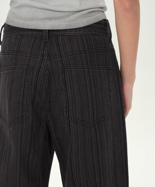 MUSINSA STANDARD WOMAN MUSINSA STANDARD WOMAN Women's Vertical Stripe Wide Pants (Dark Gray)