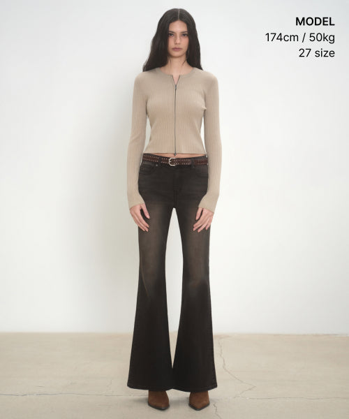 MUSINSA STANDARD WOMAN MUSINSA STANDARD WOMAN Women's Denim Pants Slim Flare [Rusty Black]