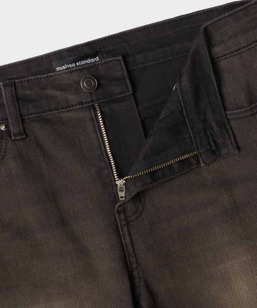 MUSINSA STANDARD WOMAN MUSINSA STANDARD WOMAN Women's Denim Pants Slim Flare [Rusty Black]